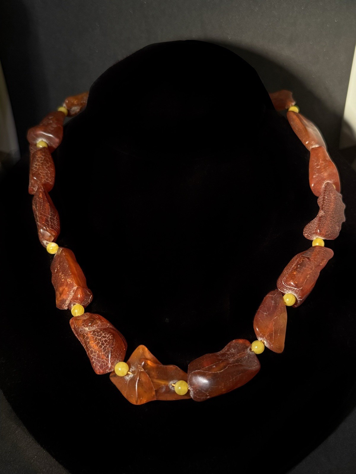 Natural Baltic Amber Necklace Freeform Beads Honey Color 26” 53.85g Lithuania