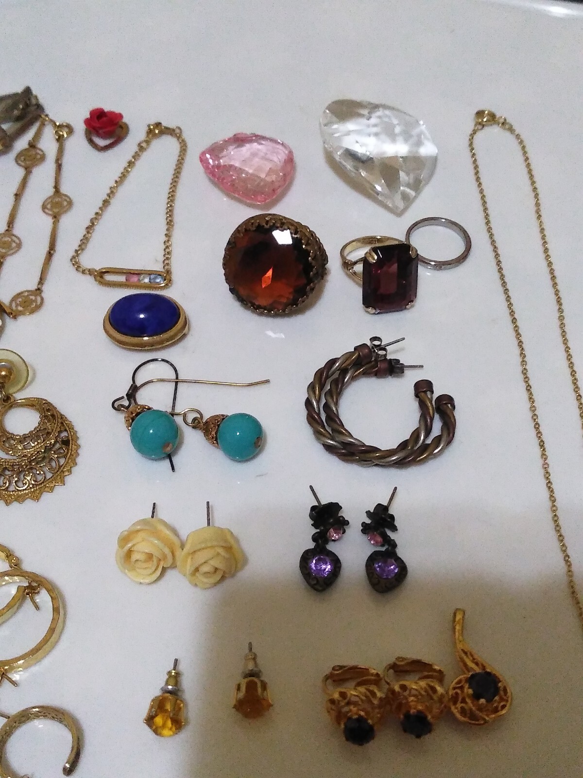 Vintage Lot Of Earrings,Pins, Bracelets,Rings