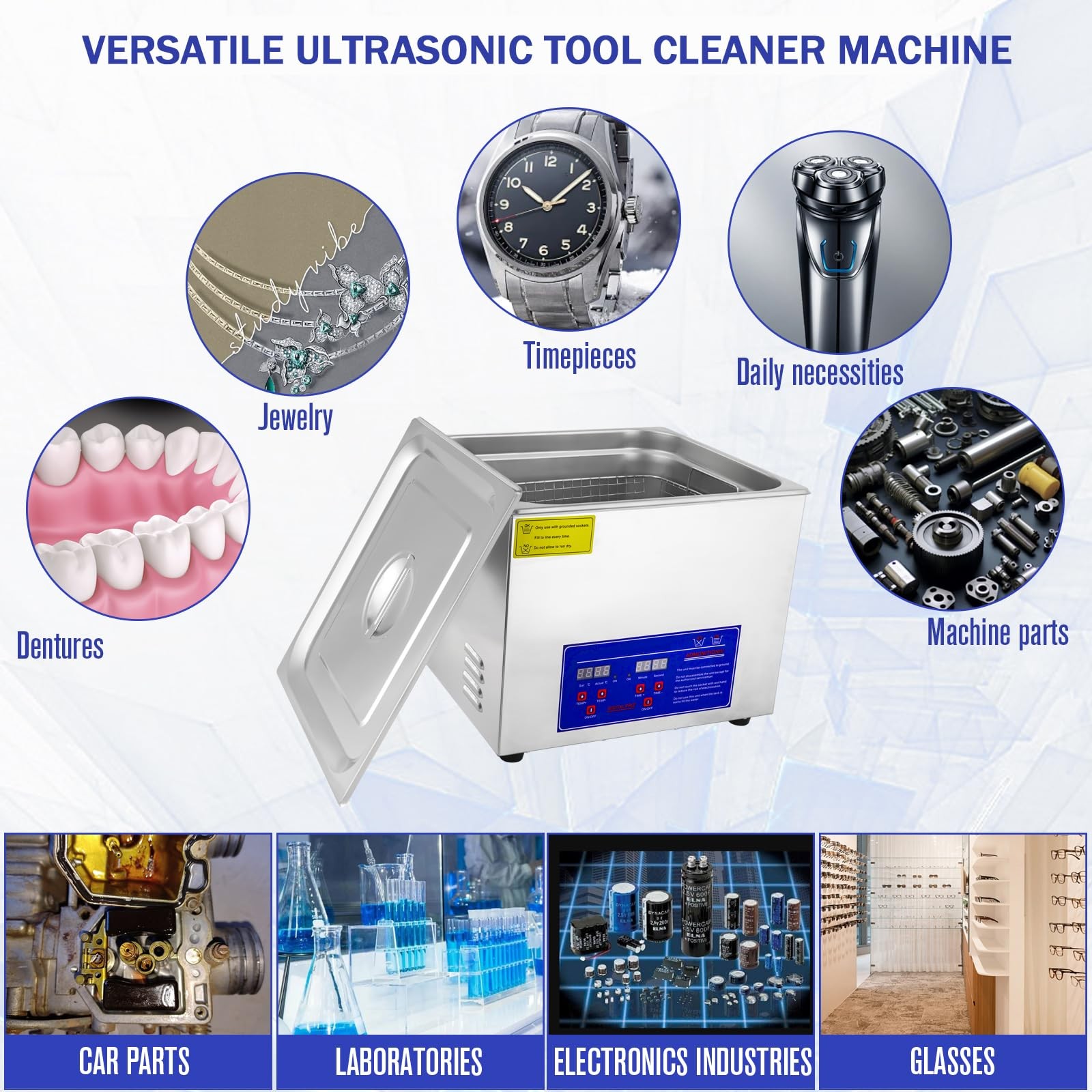Ultrasonic Carburetor Cleaner, Ultrasonic Parts Cleaner 15L Industrial Ultras…