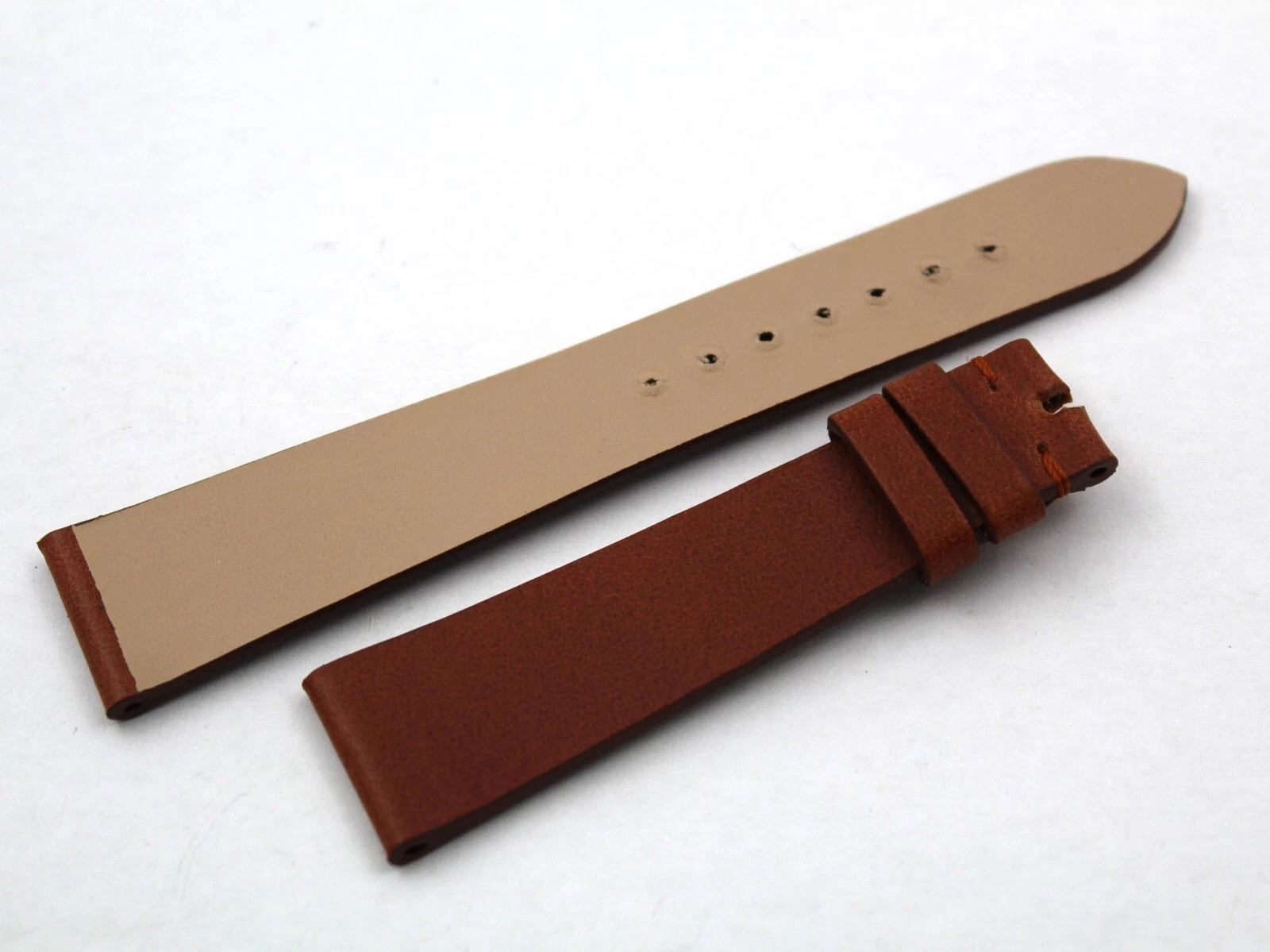 Brown leather watch strap 20/16mm made with excellent leathers Made Italy