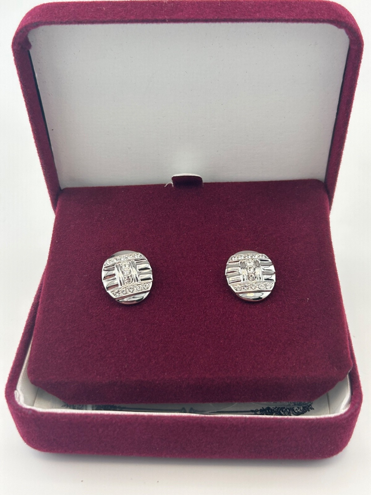 Camrose & Kross Replica of JB Silver tone Post Earrings with Documents