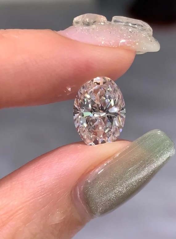 Lab Grown White Diamond 2.8 Ct EGL Certified Oval VVS1 CVD Loose Gemstone 6AGZ