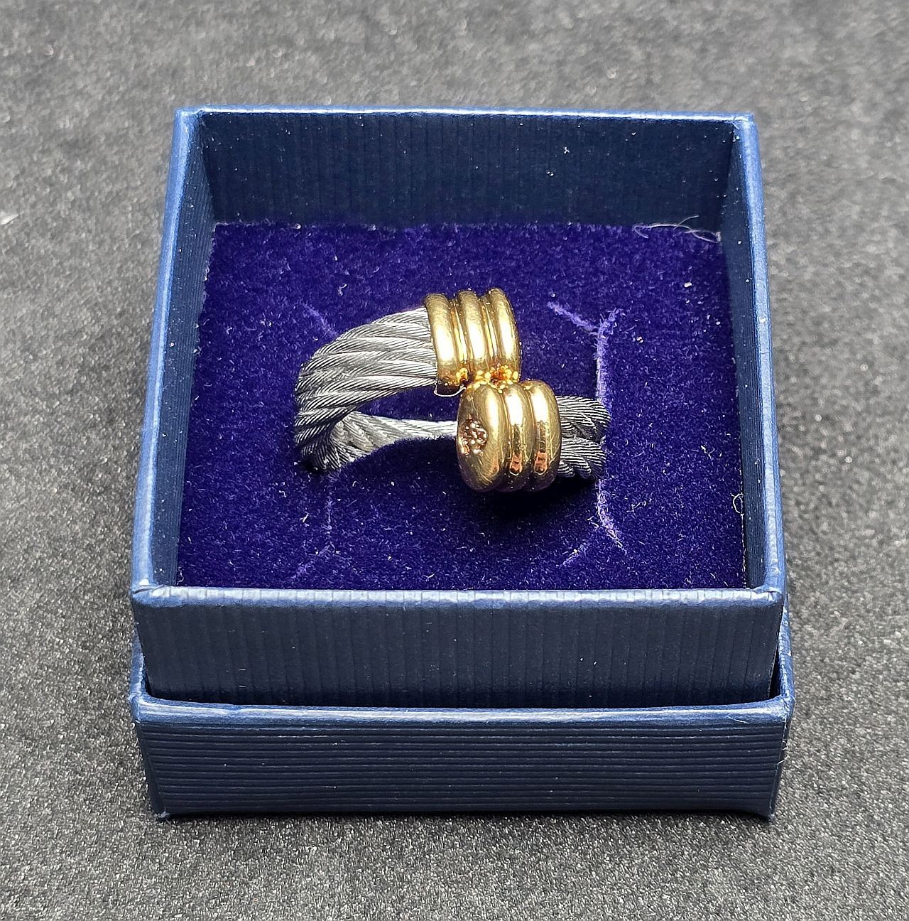 Philippe Charriol RING Stainless Steel Two Tone – Celtic Series in Cable Design