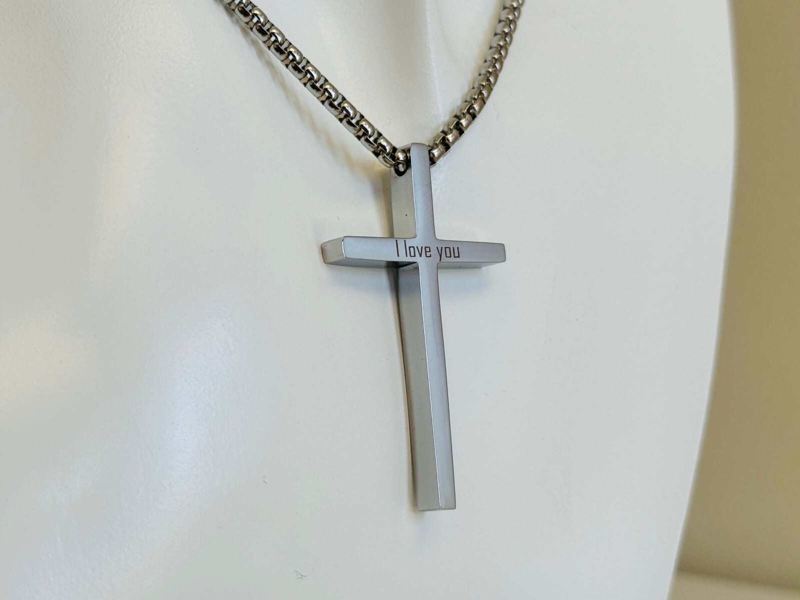 Personalized Engraved Cross Necklace Christian Catholic Easter Gift Pendant