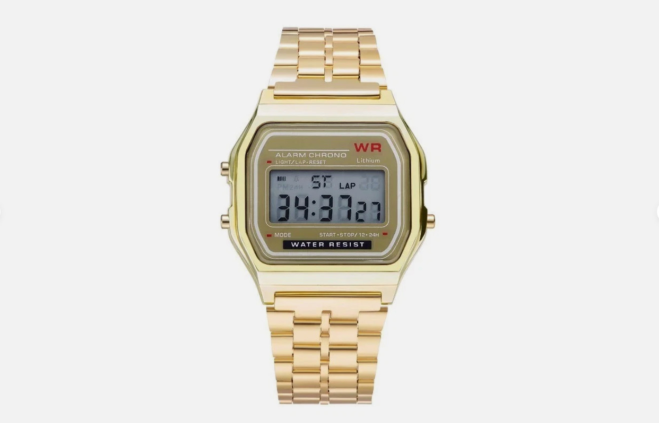 F-91W-1 Men’s Digital Silver Steel Watch Classic Alarm Light Waterproof