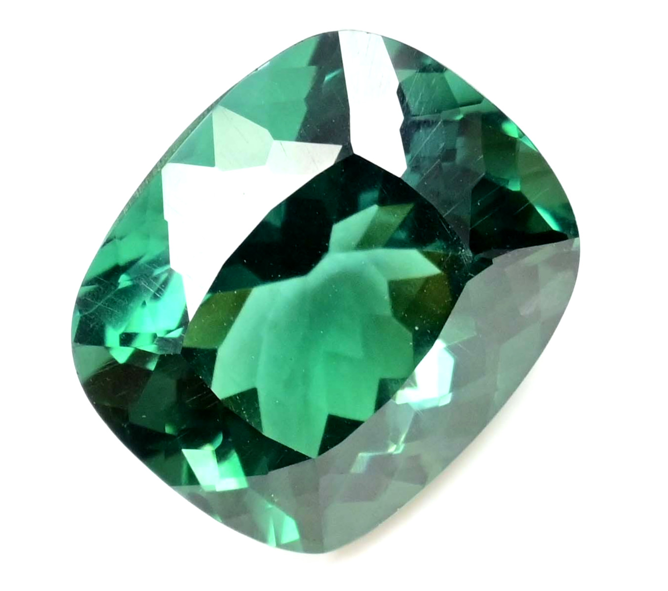 25.20 Ct Natural Green Tourmaline Certified Stunning Cushion Cut Loose Gemstone