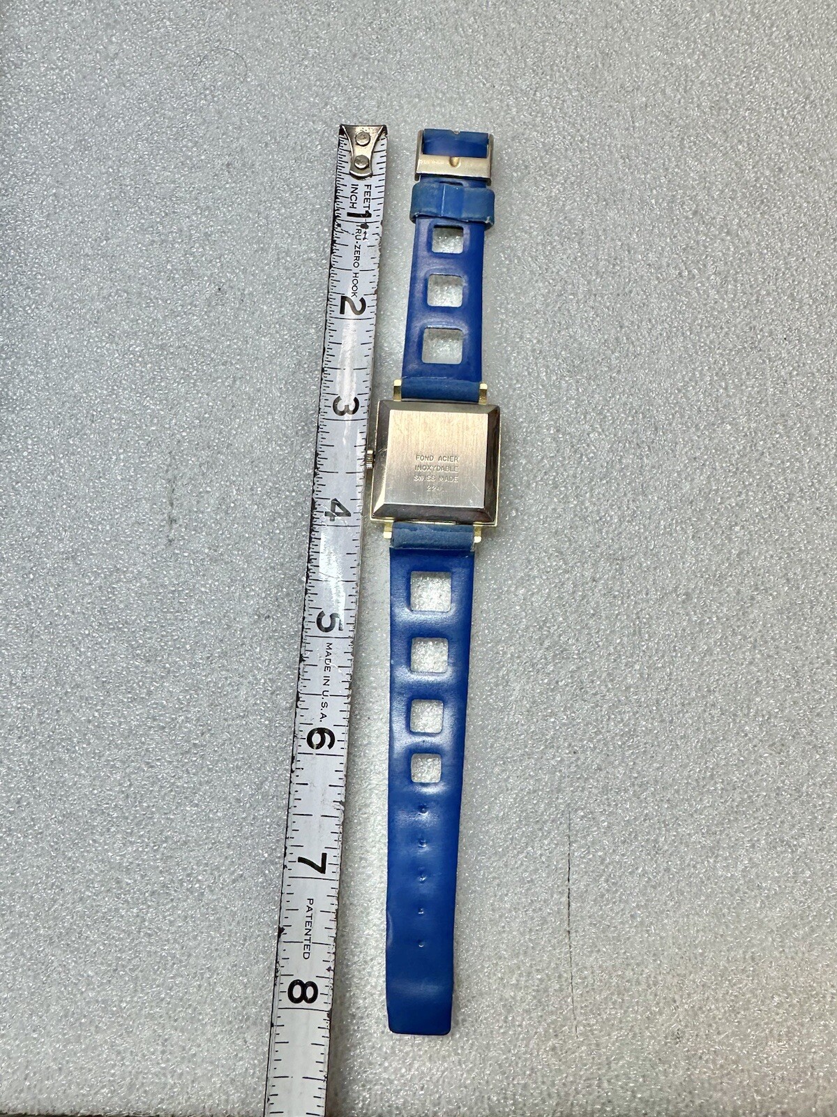 Very Rare VTG Fond Acier Inoxydable Swiss Made Rixalux Square Dave