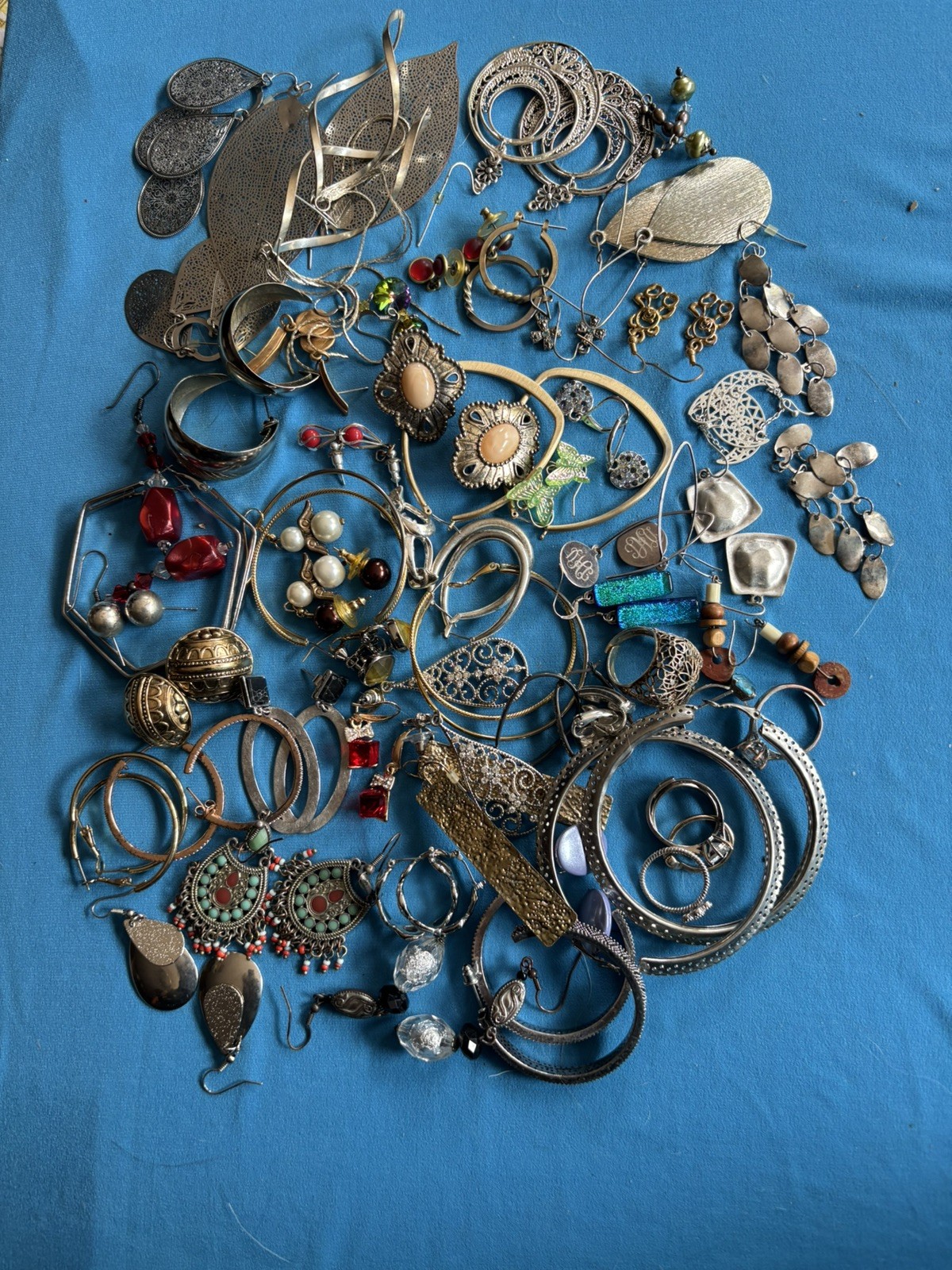 Mixed Jewelry Lot, 7+lbs., For Wearing, Crafting, Resell, Some 925, Untested