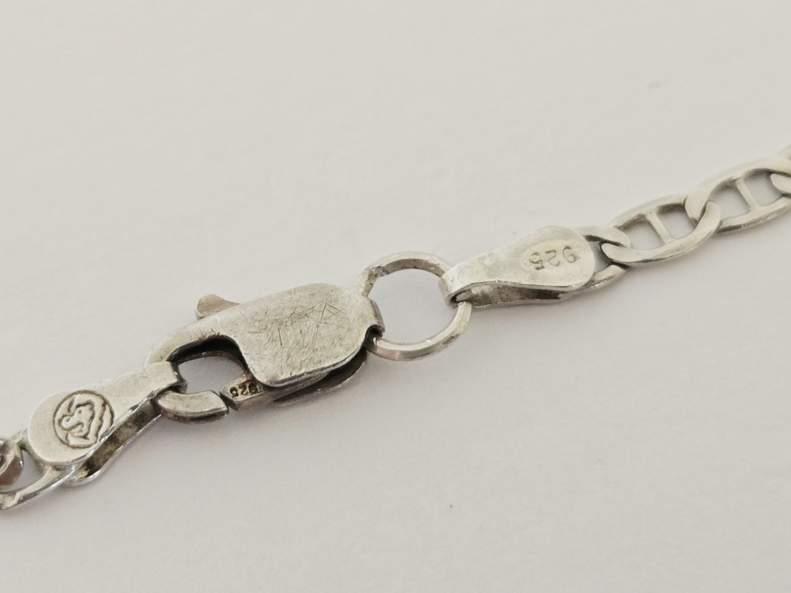Italy Sterling Silver 18 1/2″ Mariner Link Design Necklace Chain – 1/8″ Wide