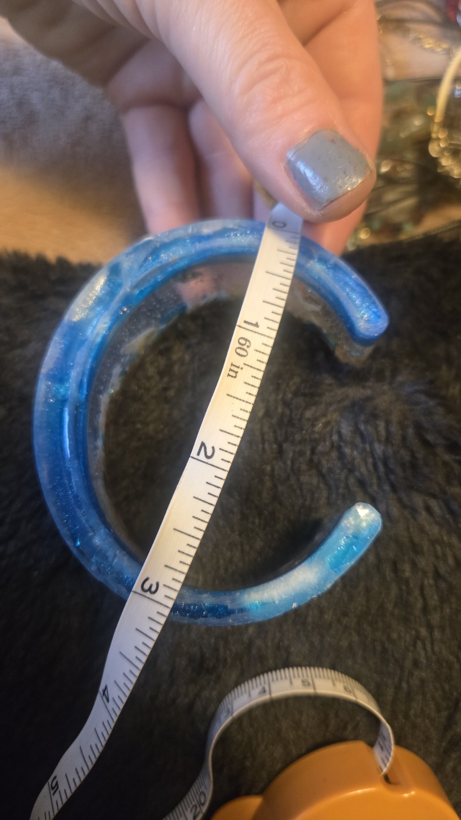 Ocean Scene Resin Wide Cuff Bracelet Artisan Made OOAK Wearable Art