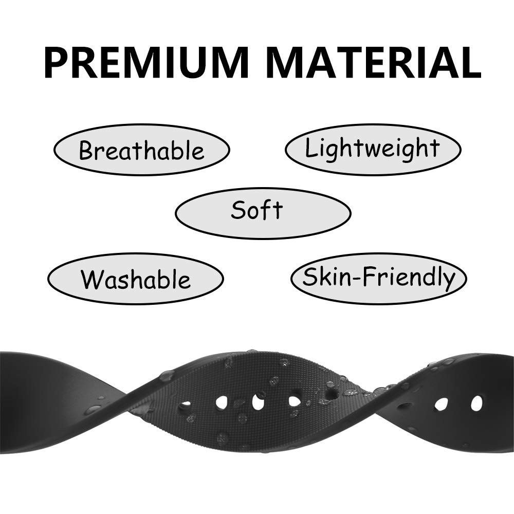 22mm Silicone Bands Compatible for Fossil Men’s Gen 6/5E 44mm/Gen 5 LTE/Carly…
