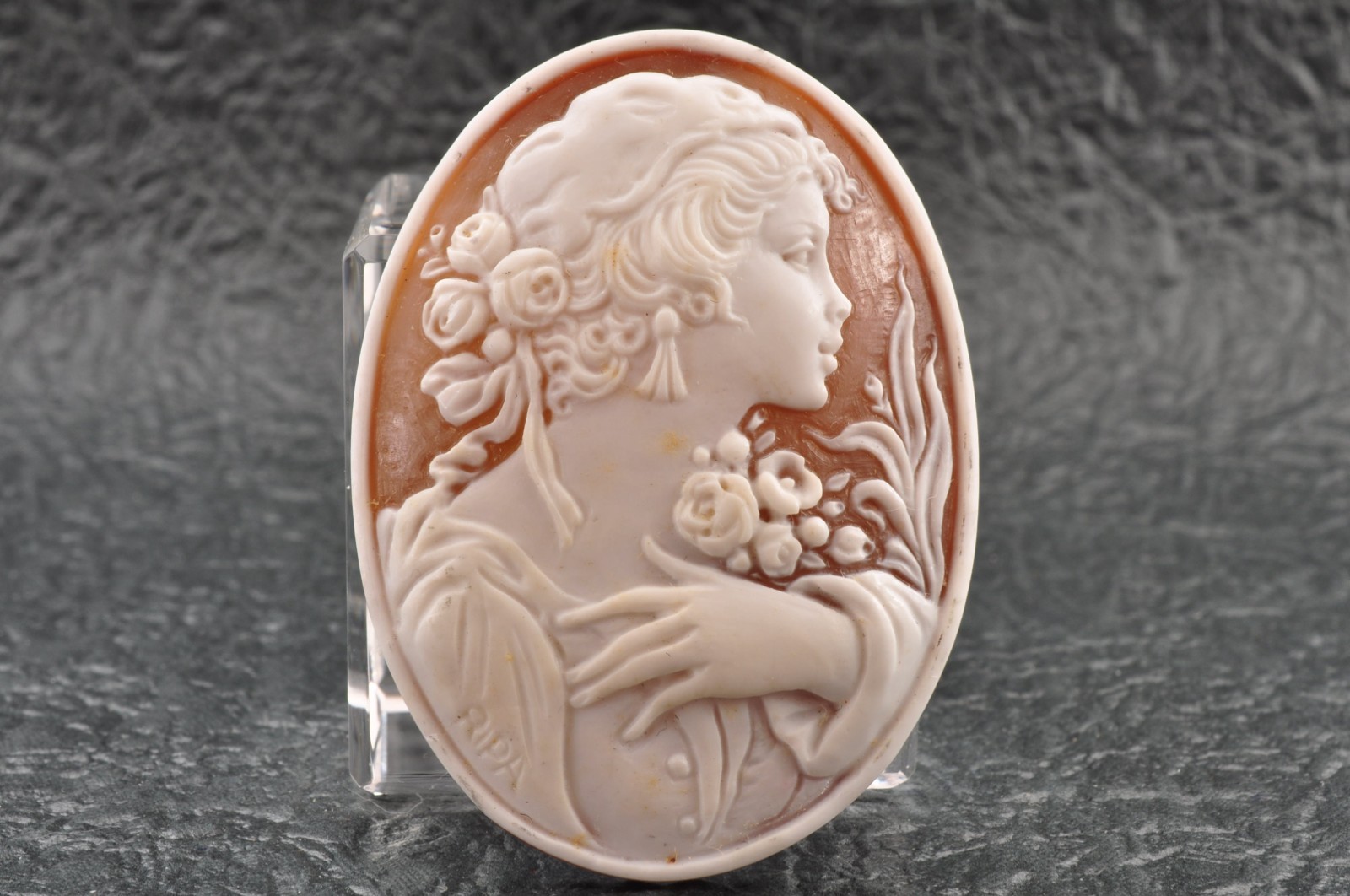 6 items , vintage shell cameo White and brown color (Total 325.5ct) with case.