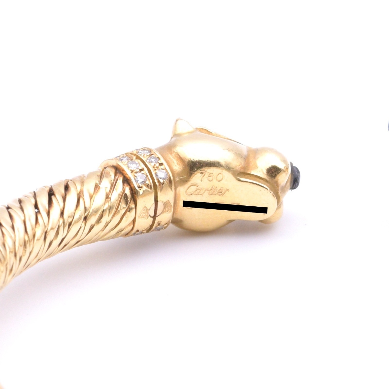 Cartier Vintage Double Head Panther Bracelet in 18Kt. GG with Safirs and Onyx