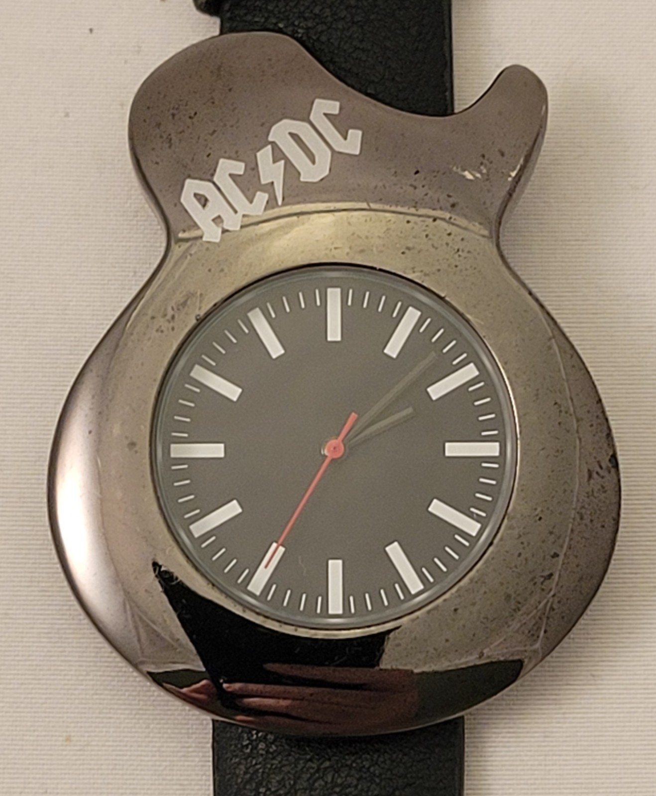AC/DC Guitar Shaped Quartz Watch With Black Band – Working