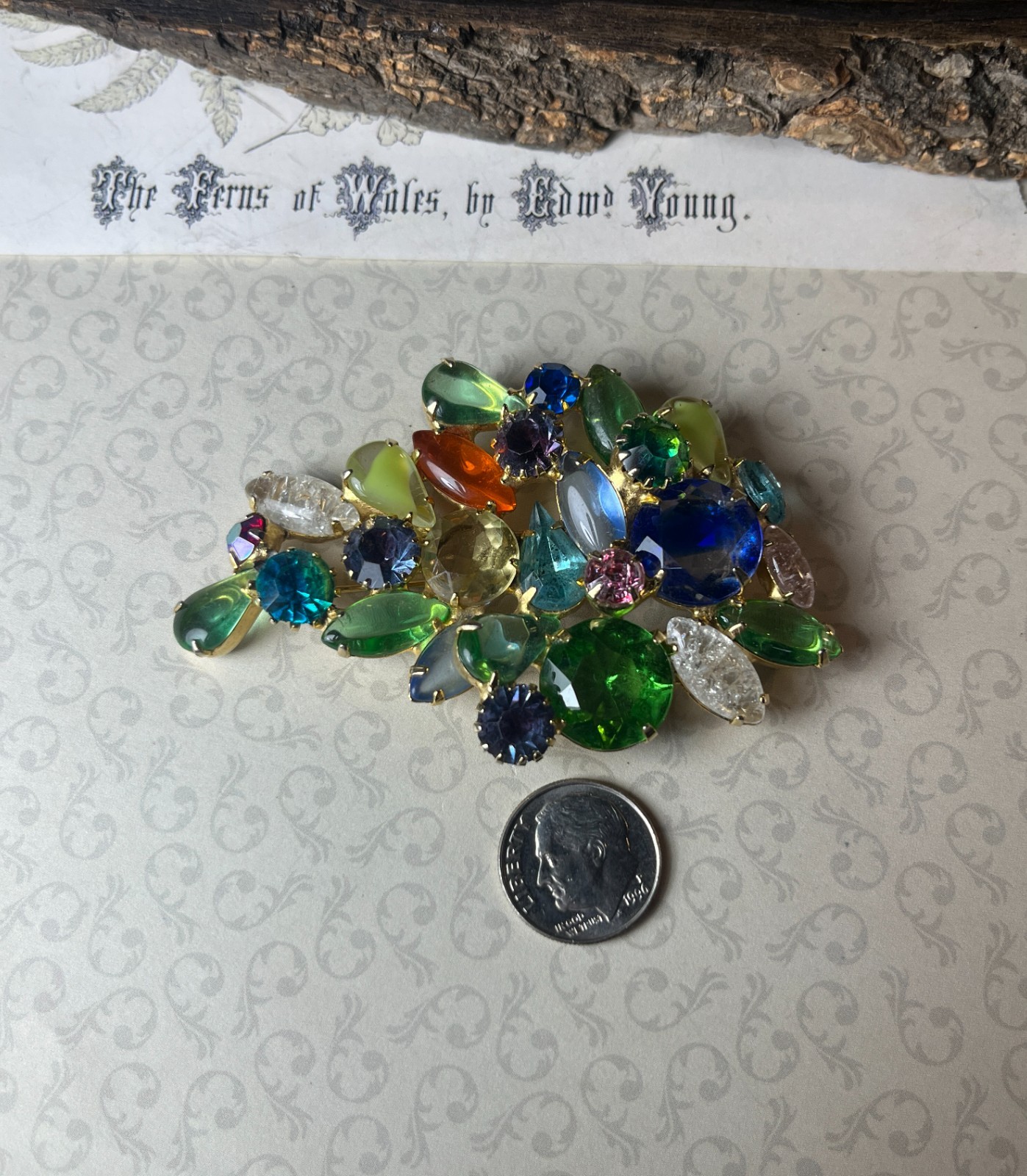 Vintage Juliana Costume Colorful Rhinestone Fruit Salad Brooch V1046