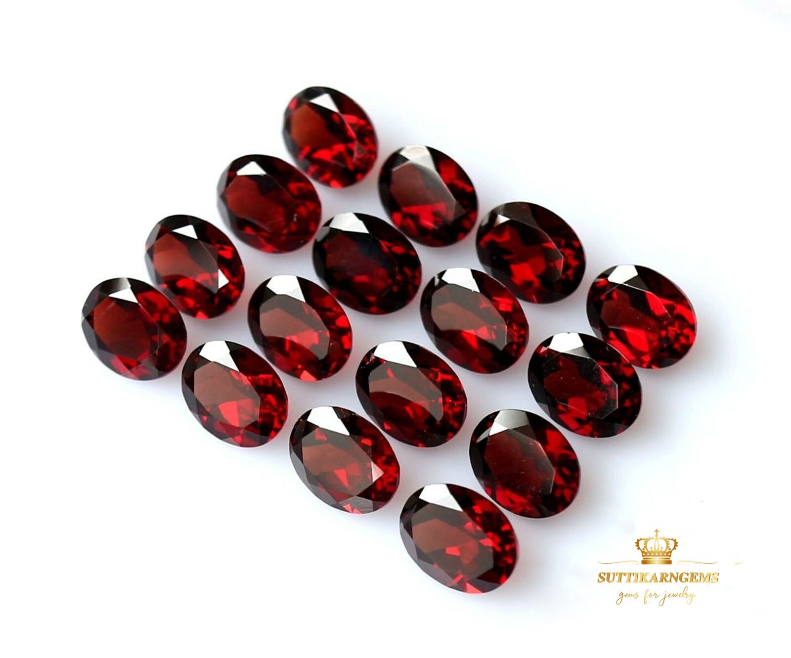 8×6 MM Natural Loose Red Garnet Oval Cut Gemstone Lot , AAA+ Quality