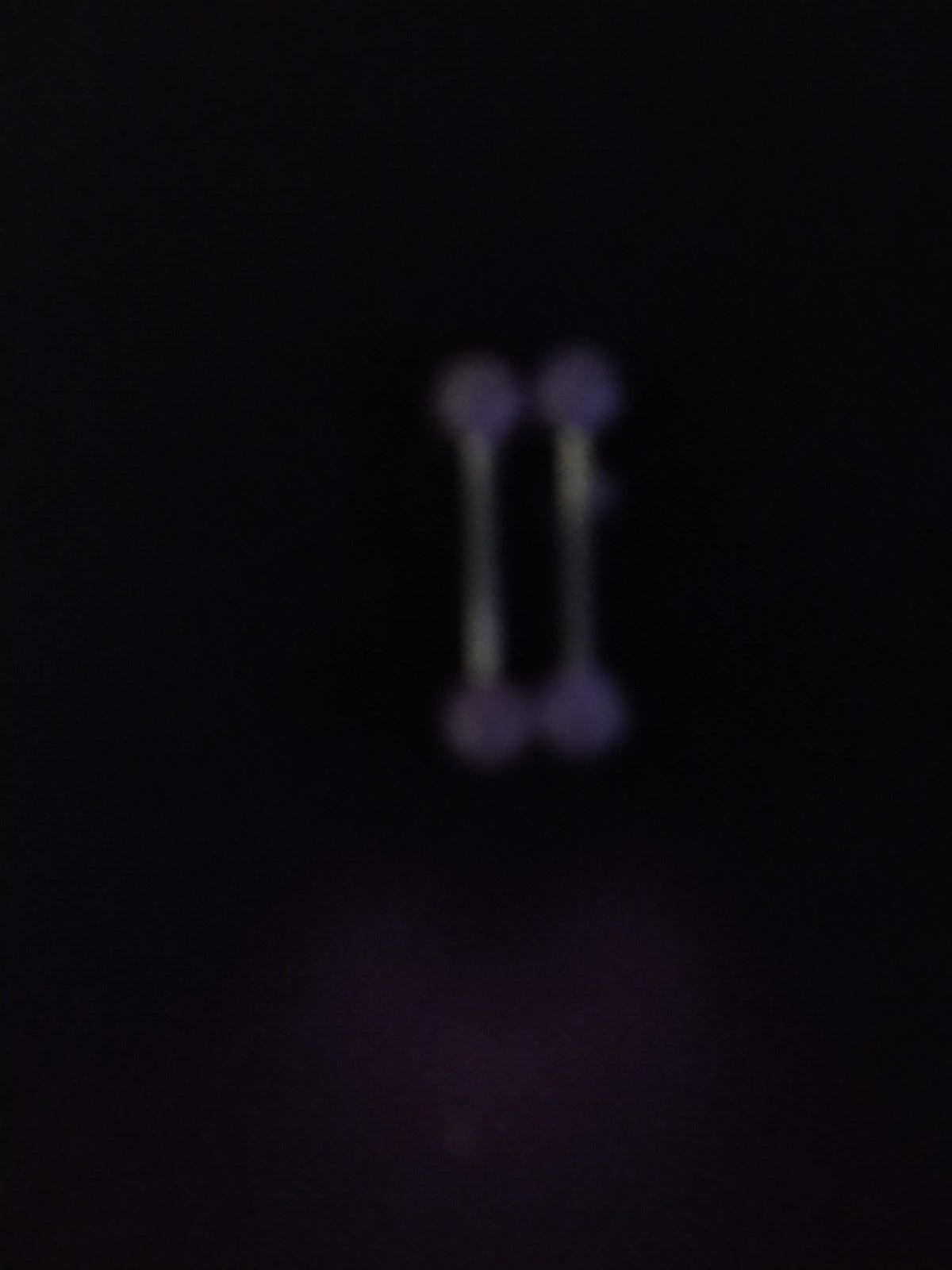 2 – 14g 5/8 nipple barbell ring glow in dark purple universal tongue ear