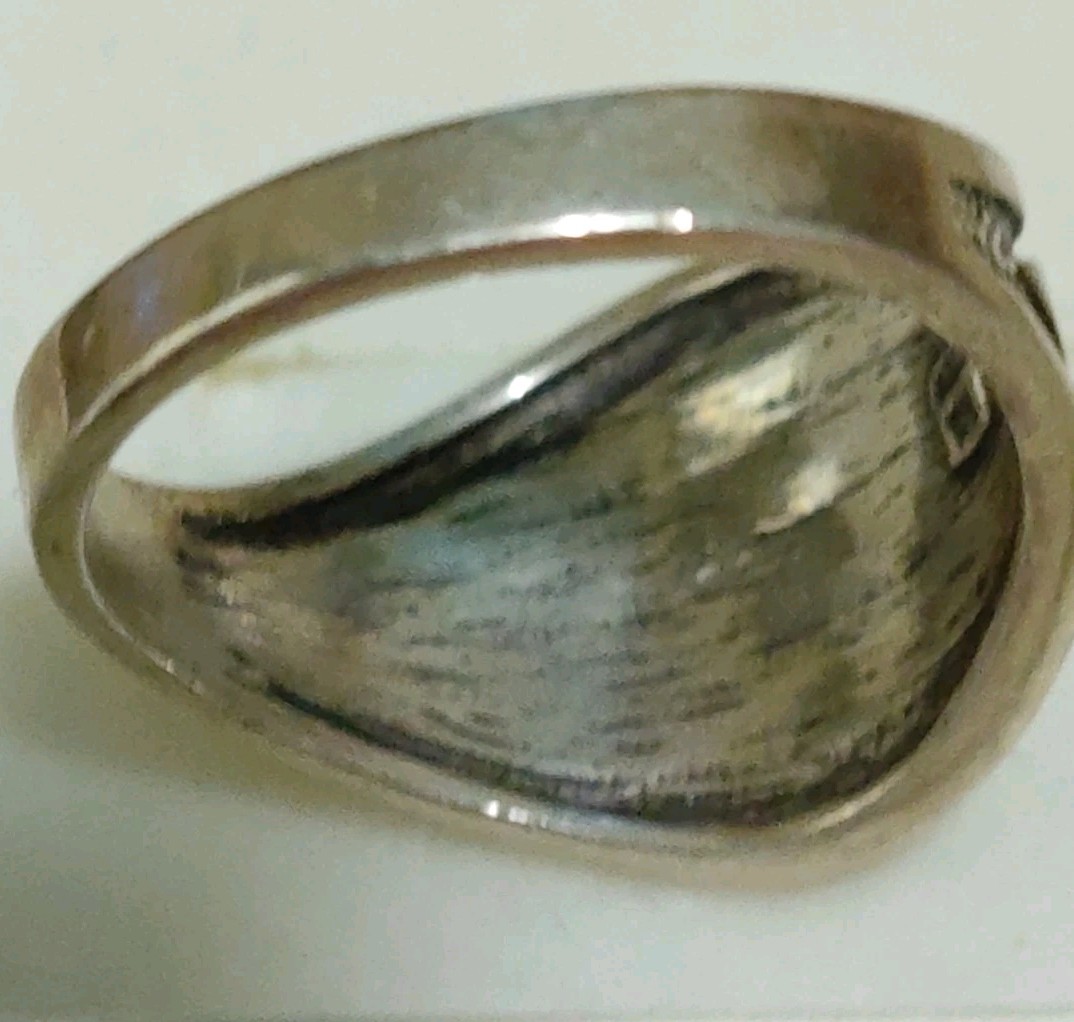 Wheeler Mfg Sterling Thunderbird Arrows Blue Bead Men’s Pinky Ring Sz 7