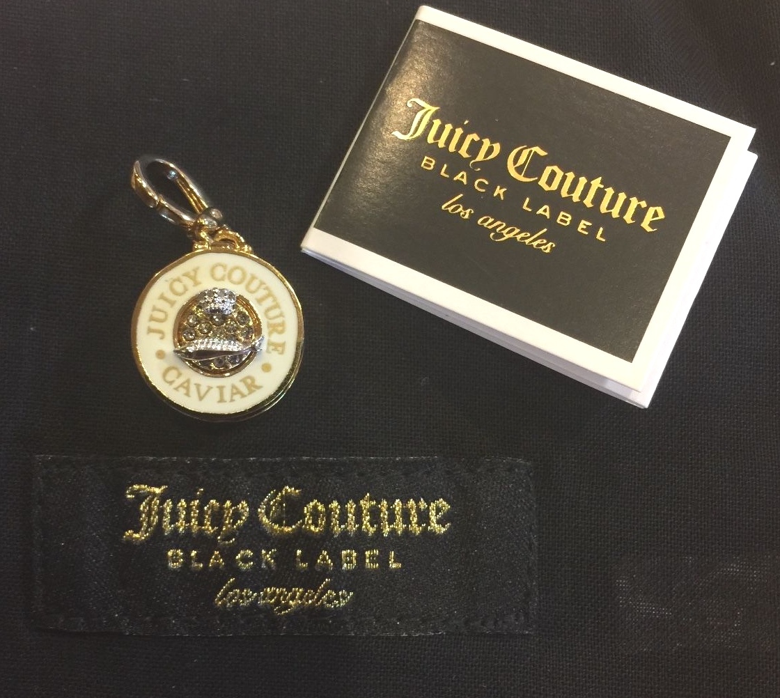 JUICY COUTURE CAVIAR BLACK LABEL CHARM NWT! WJW57503