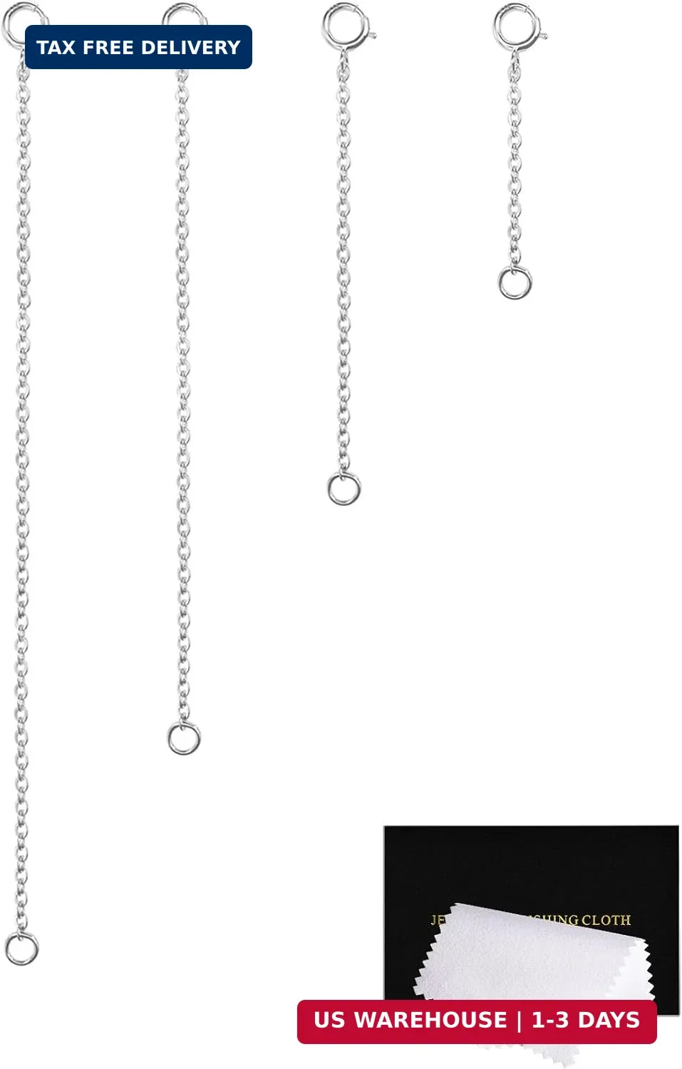 925 Sterling Silver Necklace Extender Silver Chain Extenders for Necklaces Brace