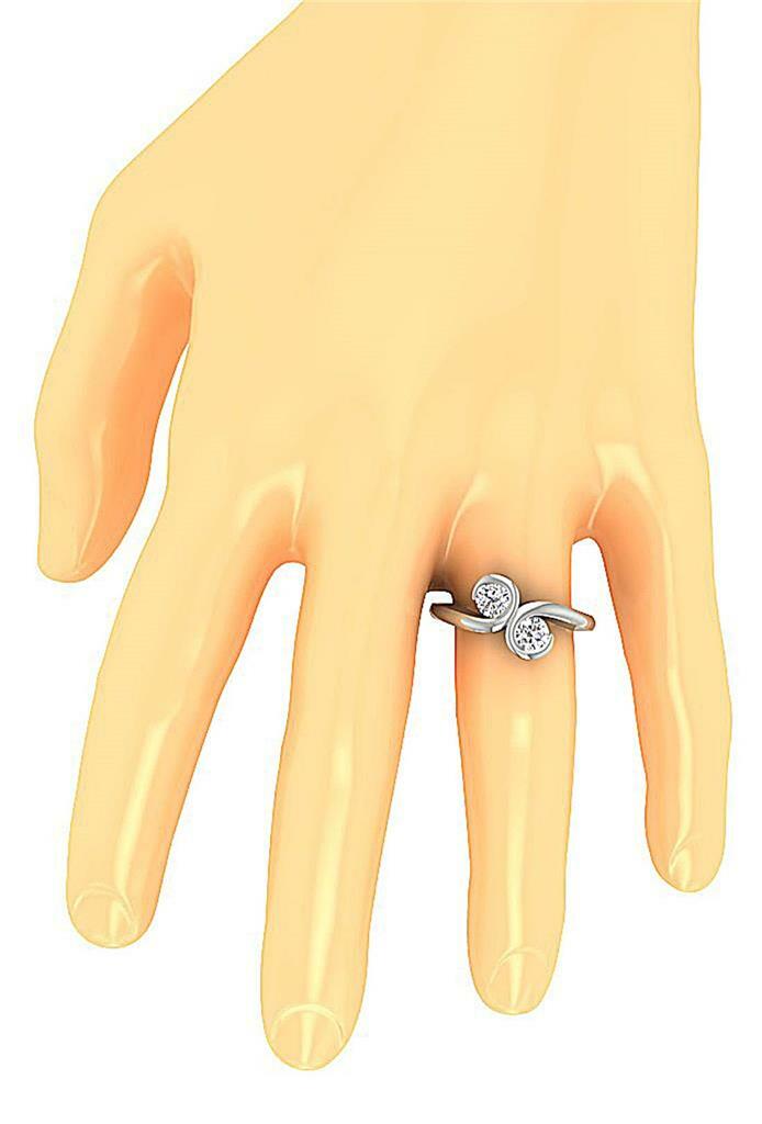 Forever Us Two Stone Engagement Ring SI1 G 1.10 Carat Round Diamond 14K Gold