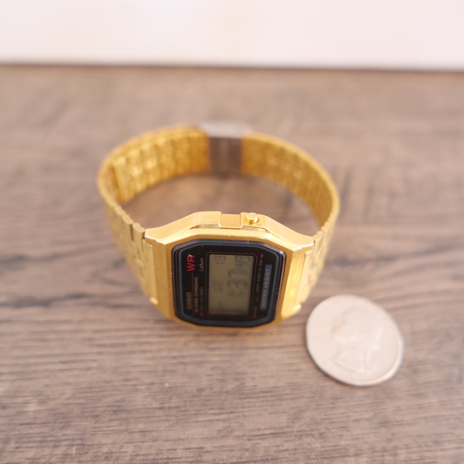Casio Vintage Collection Watch Model A159WGE JAPAN DH Gold Tone LED