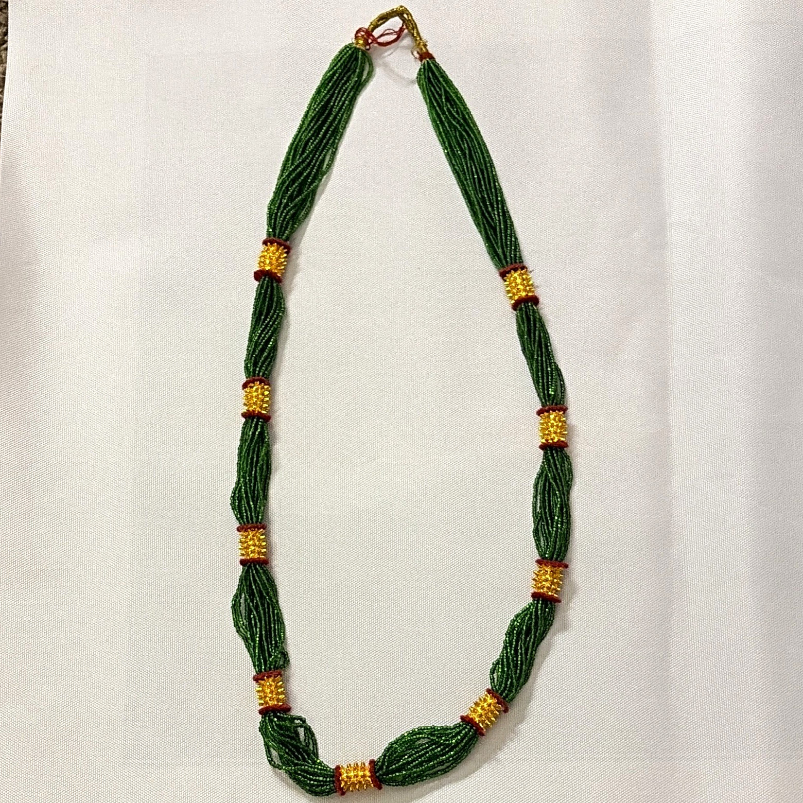 Gold-Plated Green Naugedi Necklace – Traditional Nepali Jewellery for Weddings