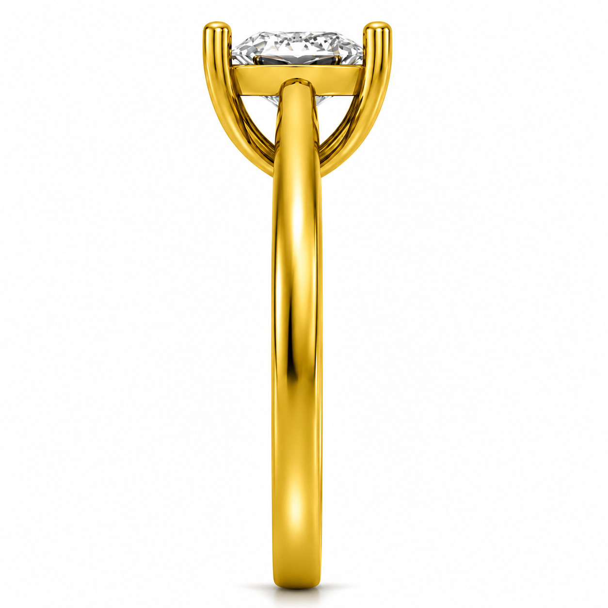 1.00 Ct Princess Cut Moissanite Solitaire Engagement Ring in 10K Gold for Women