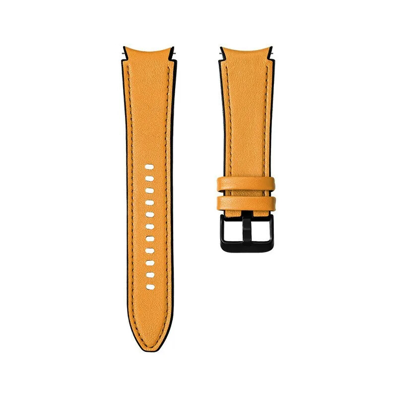 20mm Curved TPU Leather Strap for Samsung Galaxy Watch 7 6 5 4 40mm 44mm 43 47mm