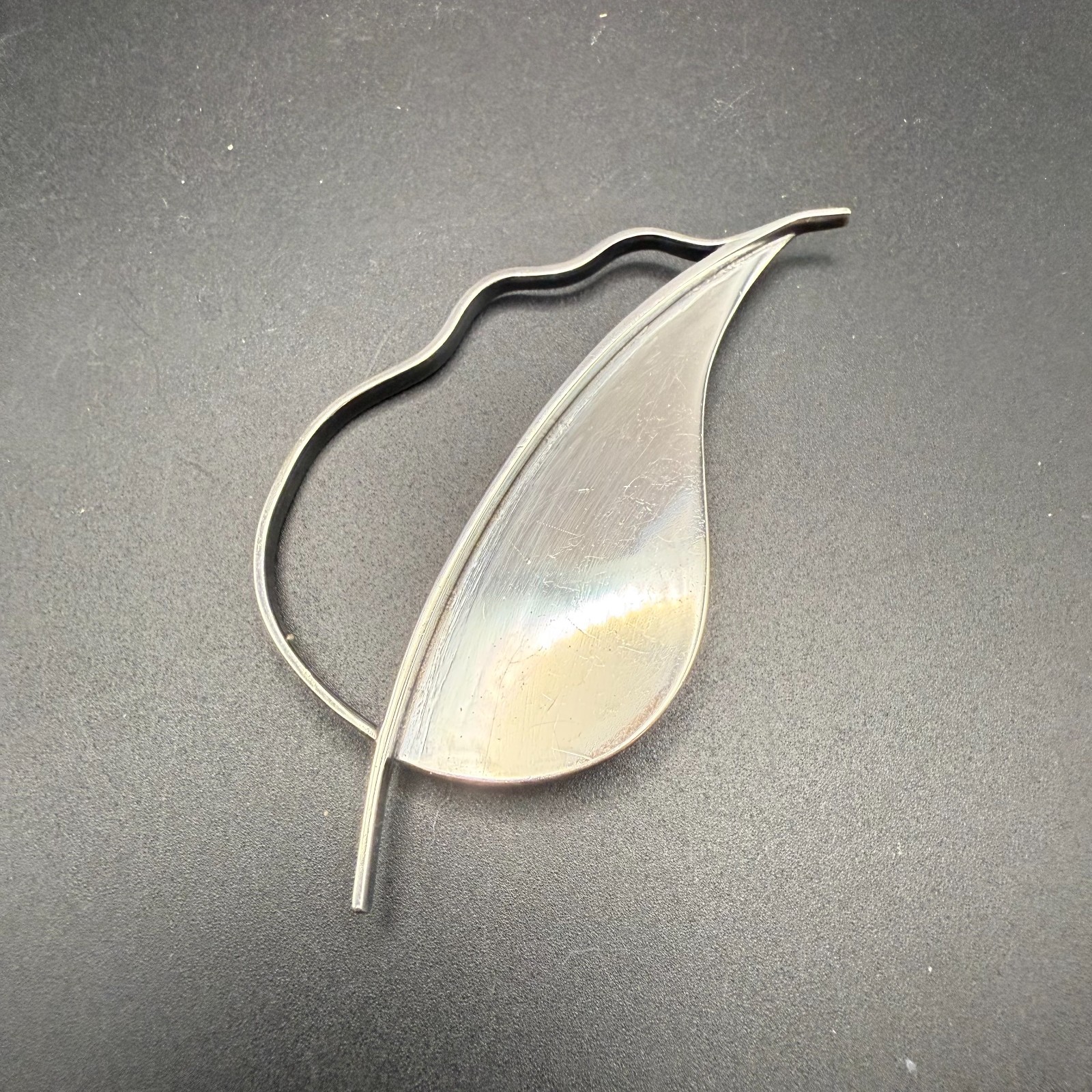 925 Sterling Frances Holmes Booth by fhb Brooch Pin Modernist Leaf 22g – RARE