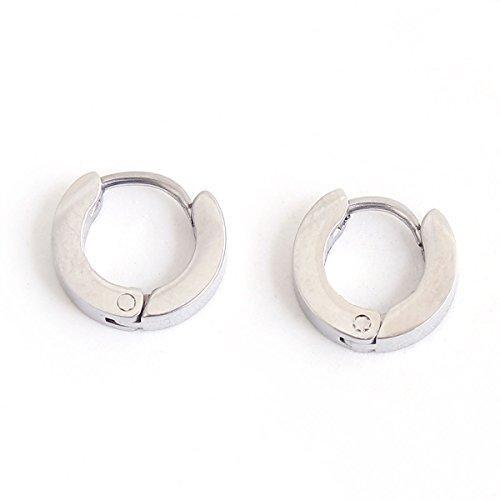 Sexy Sparkles Titanium Steel Mens Womens Hoop Earrings Piercings Huggie Hypoalle