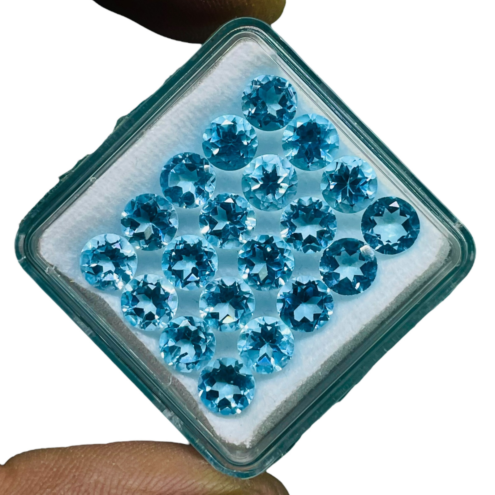 VVS 10 Pcs Natural Sky Blue Topaz 6mm Round Cut Top Quality Loose Gemstones Lot