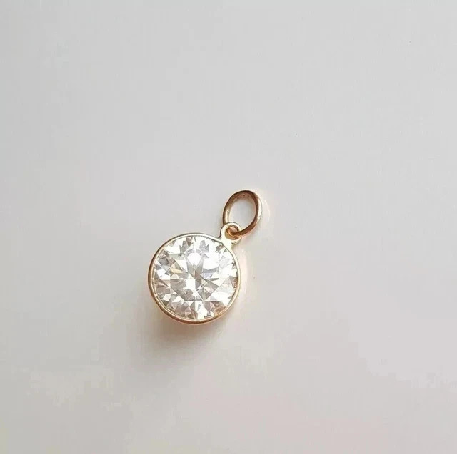 1Ct Round Cut Lab Created Diamond Women Solitaire Pendant 14K Yellow Gold Plated