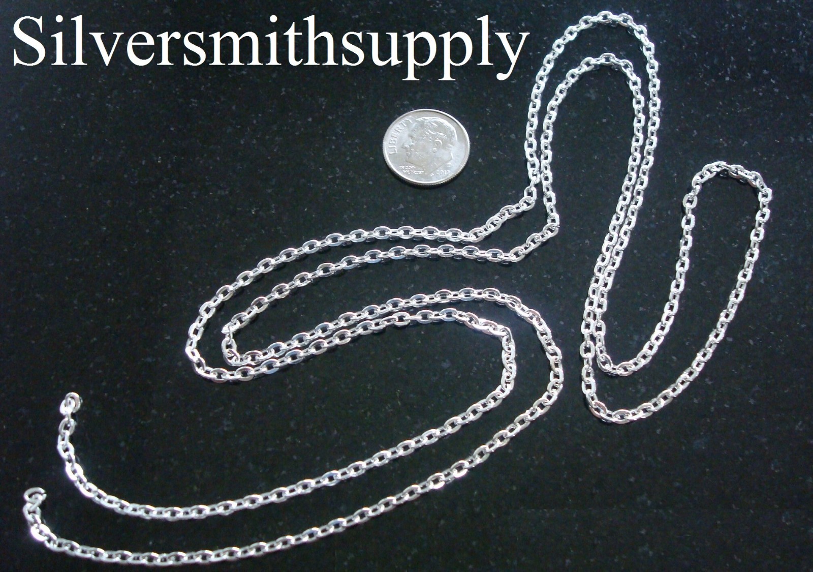 6 feet 3.5×2.5mm flat fine sterling silver plated cable link steel chain pch004
