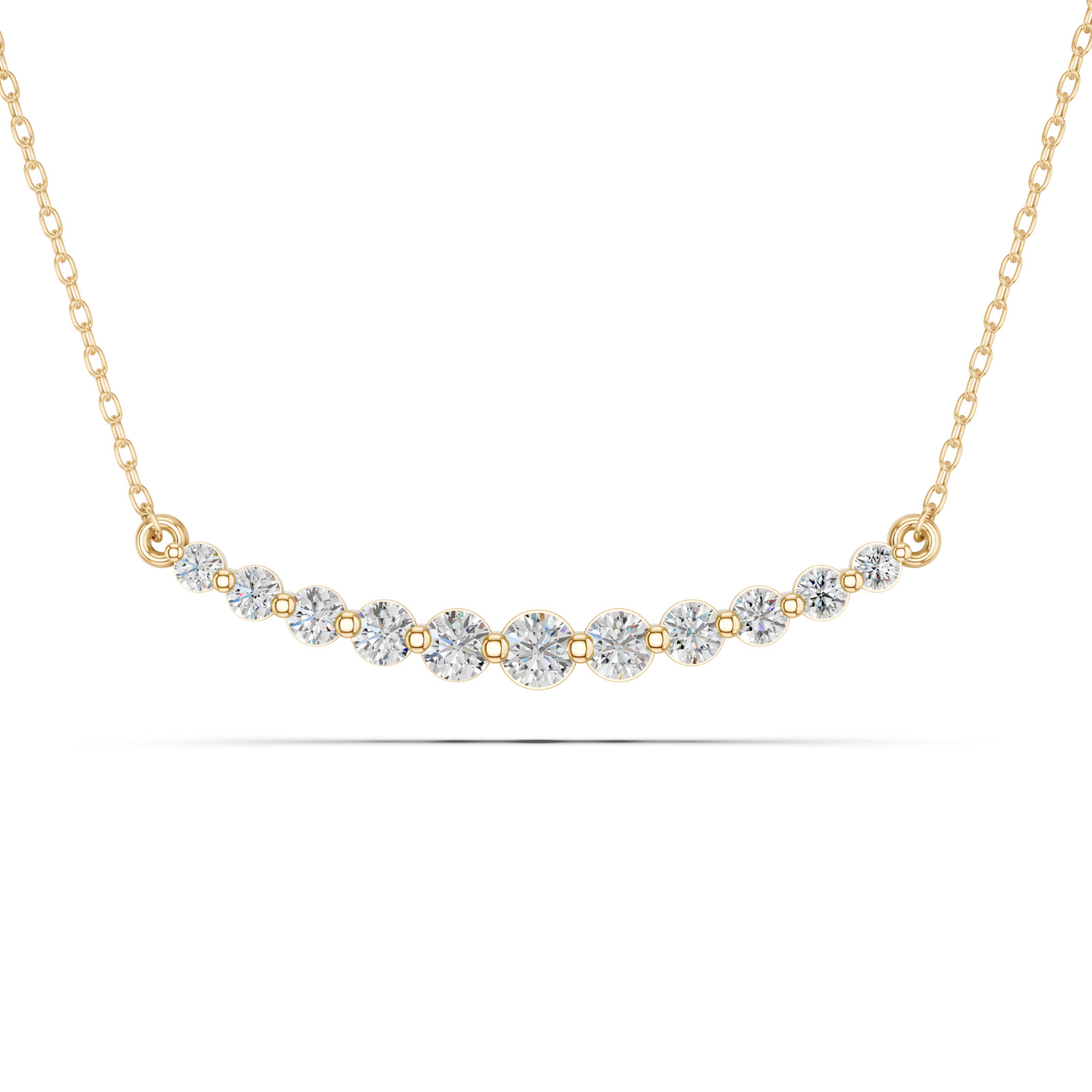0.75Ct Round Moissanite Pendant Necklace 925 Silver 10K Gold Women Gift