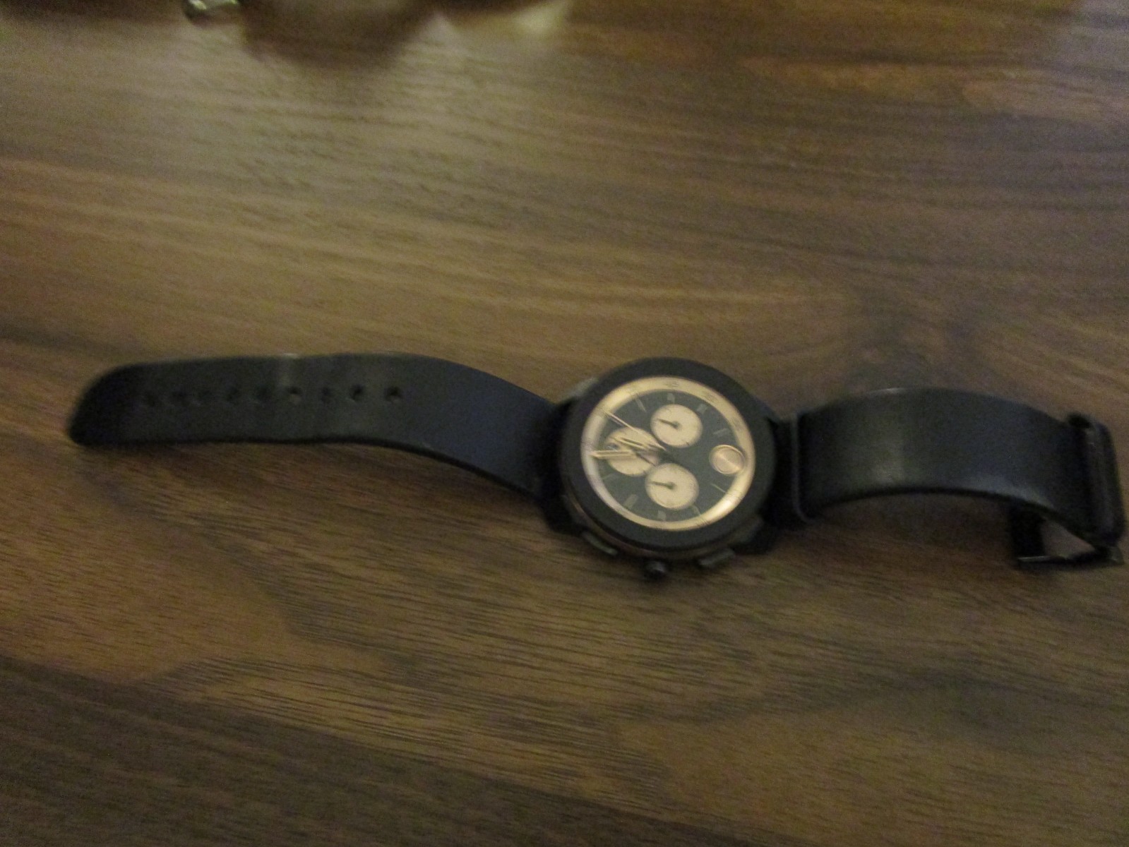 movado bold black and bronze face mb .01.1.29.1945 genuine leather band