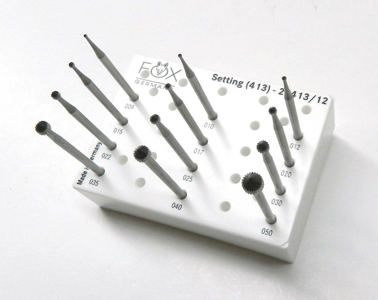 Fox Stone Setting Burs Set Fig 413 Jewelers Bur 12 Pc 009-050 Jewelry Making