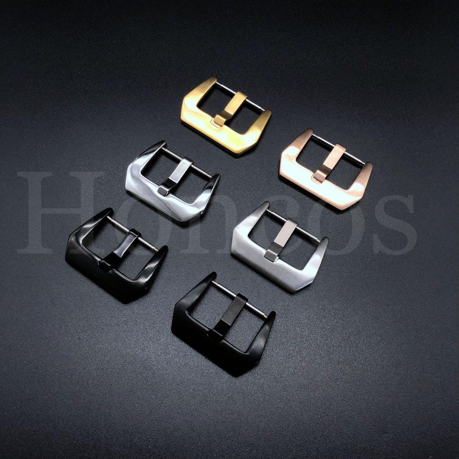 16-26 MM Spring Bar Black Buckle Fits For Panerai Leather Rubber Strap Brushed