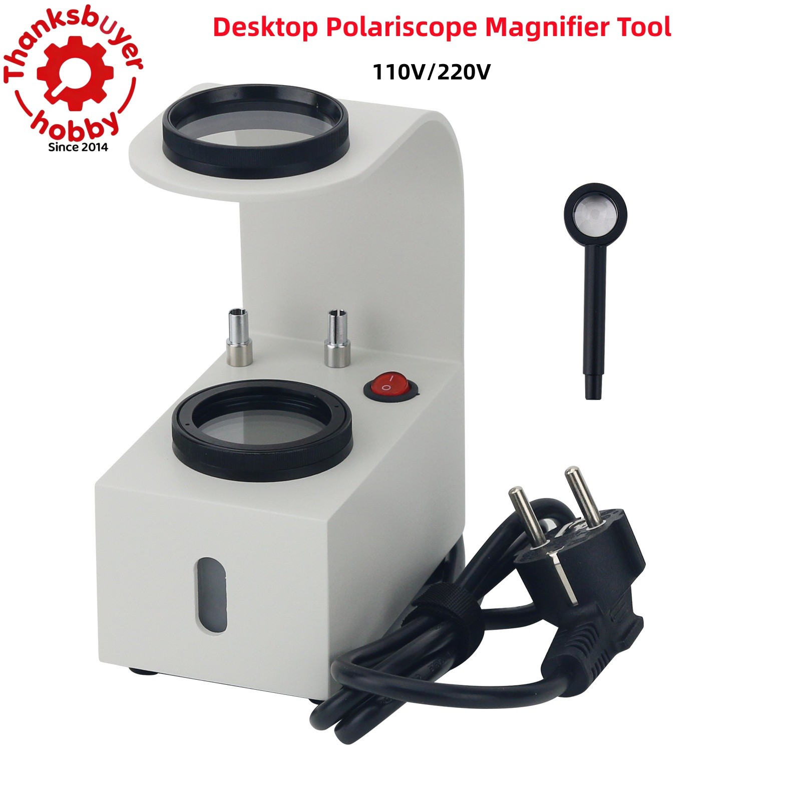 Desktop Polariscope Magnifier Tool with Rotatable Objective Table 110V 220V
