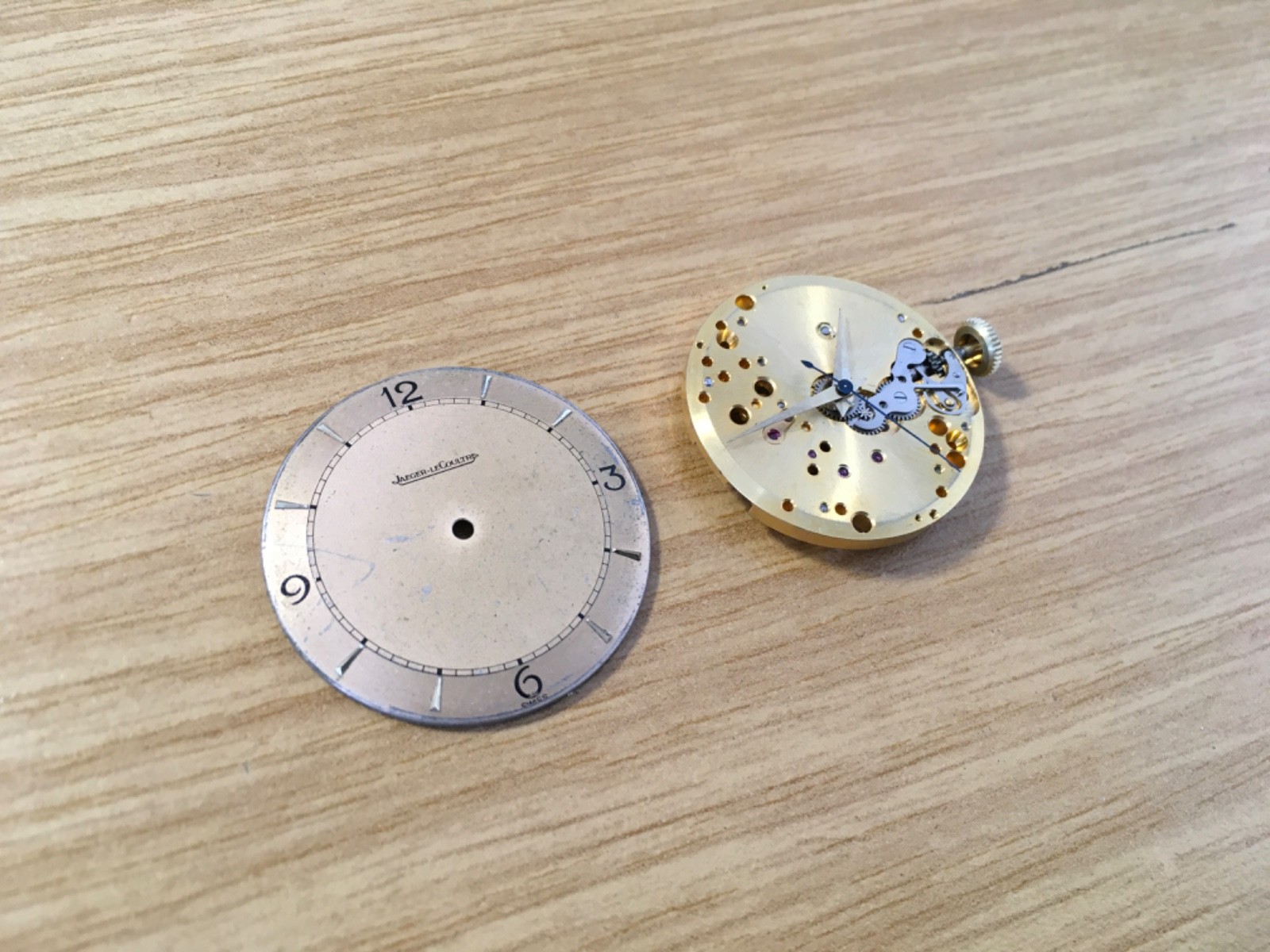 vintage Jaeger Lecoultre 450/4C mecanical movement & dial WORKING