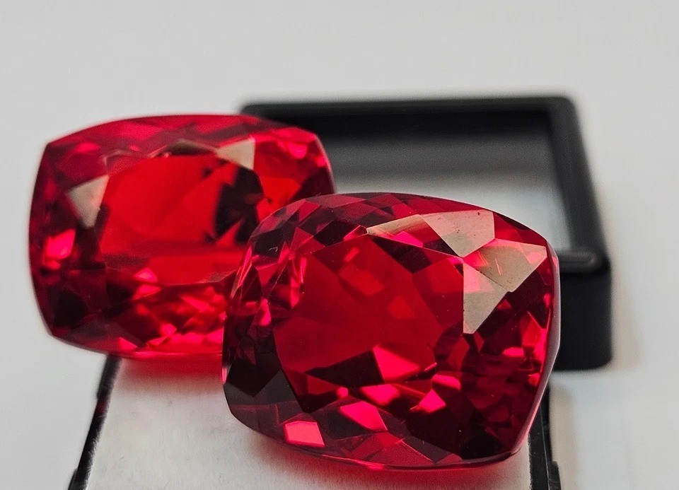 NATURAL Red Ruby Cushion Cut 53-55 Ct Pair Earring Making Loose GEMSTONE