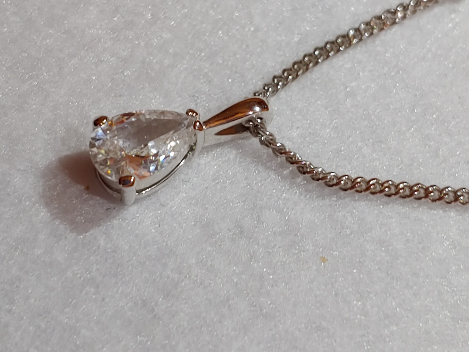 D’Orlan – Necklace / 1/2 in Long Pendant with Swarovski Crystal – 15 in Chain