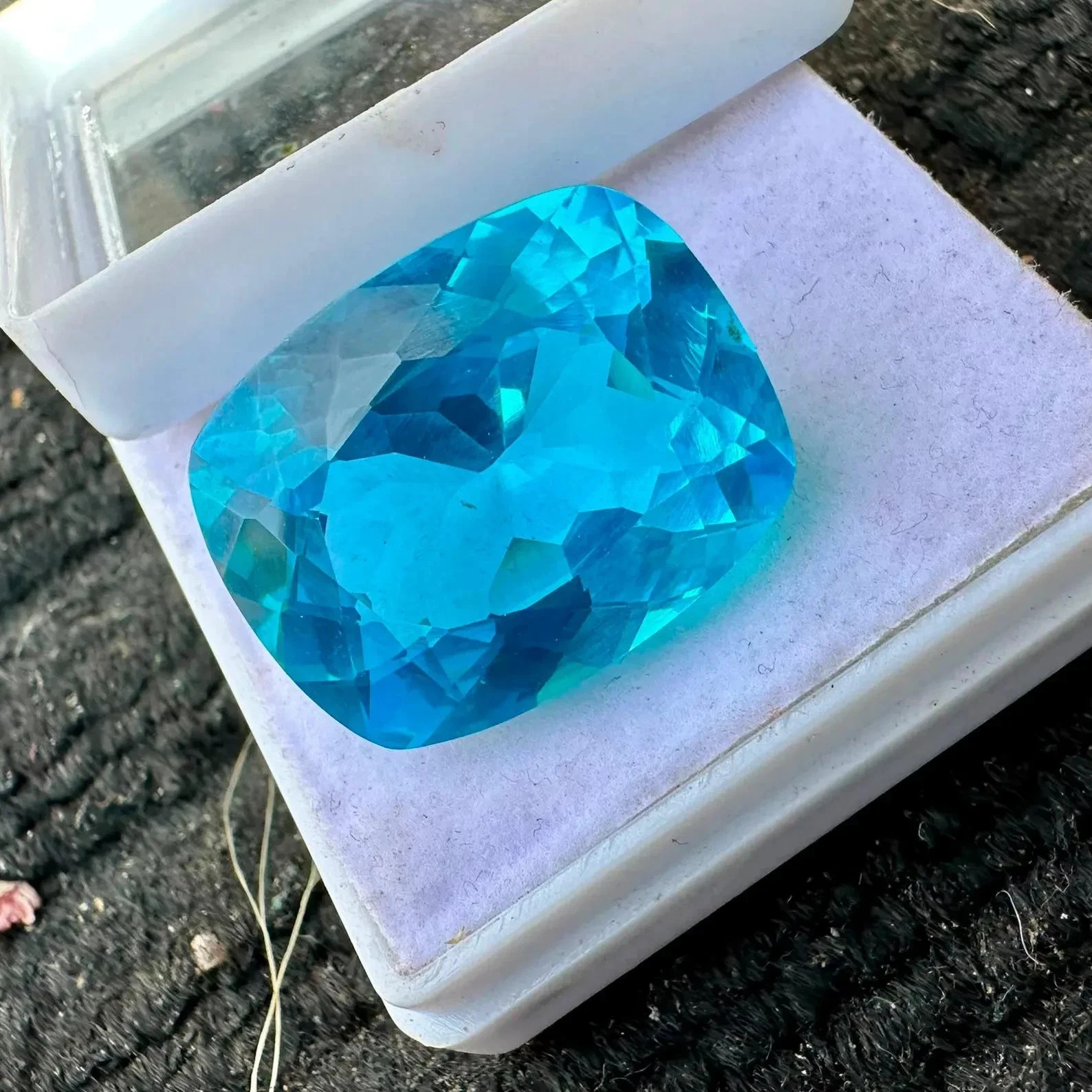 Natural Certified Neon Blue Paraiba Tourmaline 42.66 Ct Cushion Cut Loose Gems A