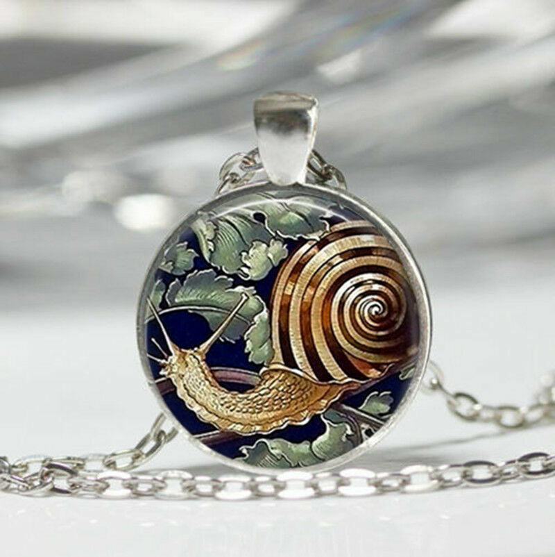 SNAIL SHELL charm pendant statement Sterling Silver 925 necklace gold gift r3035