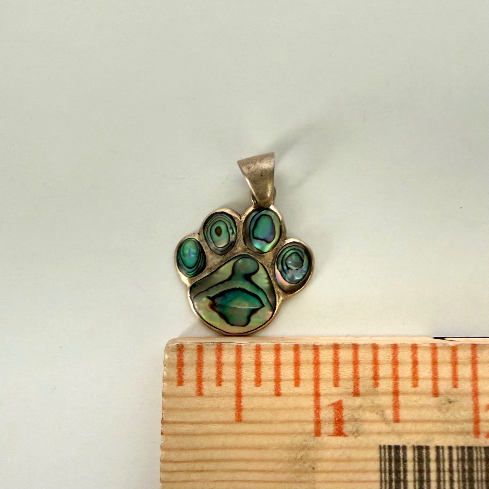 Sterling Silver 925 Abalone Shell Paw Print Pendant Philippines Animal Jewelry