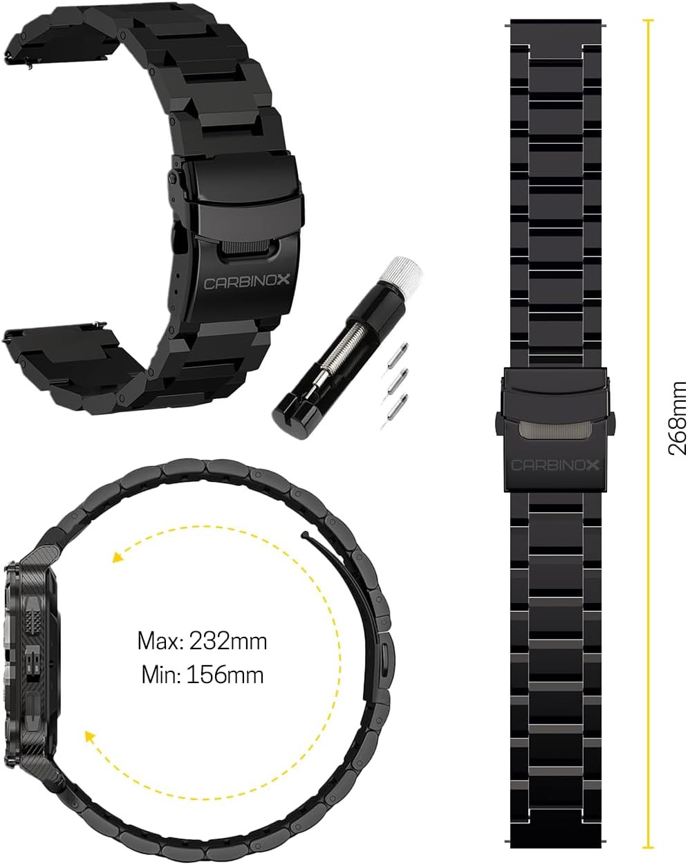 Band Durable 22Mm Compatible Smartwatches Adjustable, Secure Fit