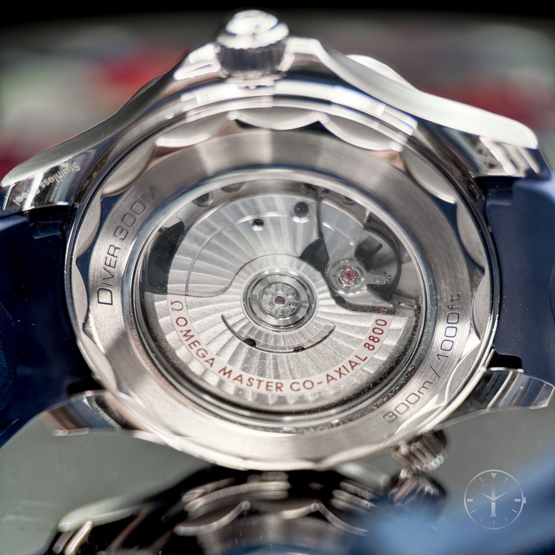 Omega Seamaster Diver 300M 42mm Gray Wave Dial Blue Ceramic Bezel w/ Box & Cards