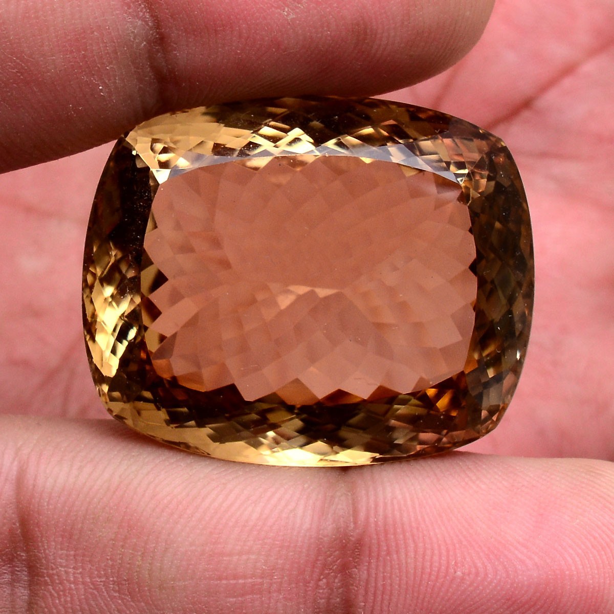 96.17 Cts VVS Natural Citrine Cushion Cut Hi-Grade Certified Untreated Gemstone