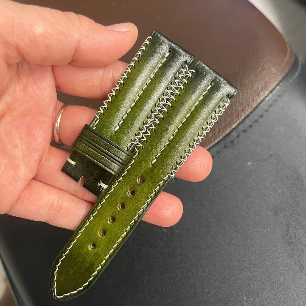 GREEN VEG Cowhide skin Watch Strap Band 18mm 19mm 20mm 21mm 22mm 23mm 24mm 26mm