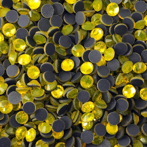 1440pcs HotFix Rhinestone Citrine FlatBack Iron-On Beads Charming Lemon ss10 3mm